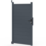 ID MARKET Portillon 100x180 cm en aluminium gris anthracite