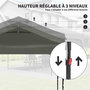Voir la diapositive 6 : OUTSUNNY Tonnelle pop-up barnum pliant 3 x 3 x 2,65 m - paroi latérale amovible, sac transport, sacs à lester - acier toile gris