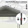 Voir la diapositive 6 : OUTSUNNY Tonnelle pop-up barnum pliant 3 x 3 x 2,65 m - paroi latérale amovible, sac transport, sacs à lester - acier toile gris