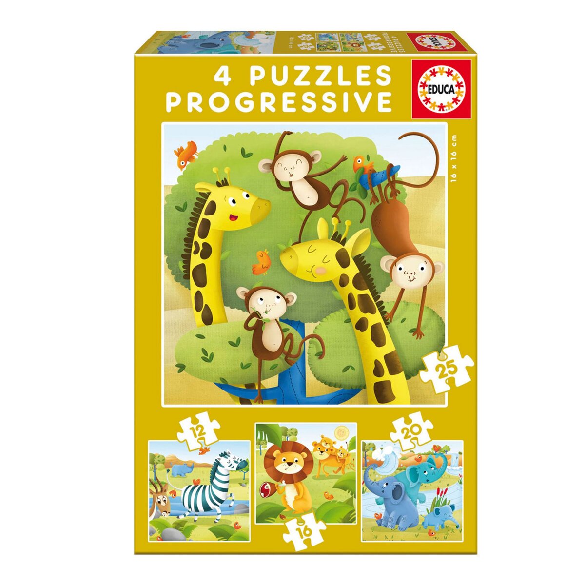 EDUCA 4 Puzzles progressifs : animaux sauvages