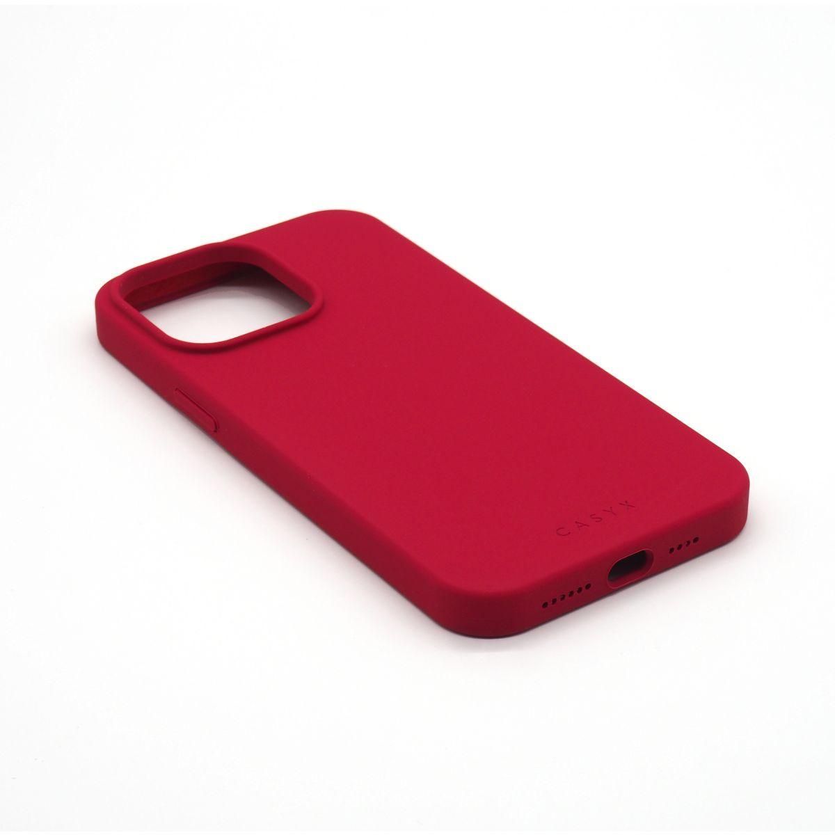 CASYX Coque iPhone 14 Plus silicone Rouge MagSaf