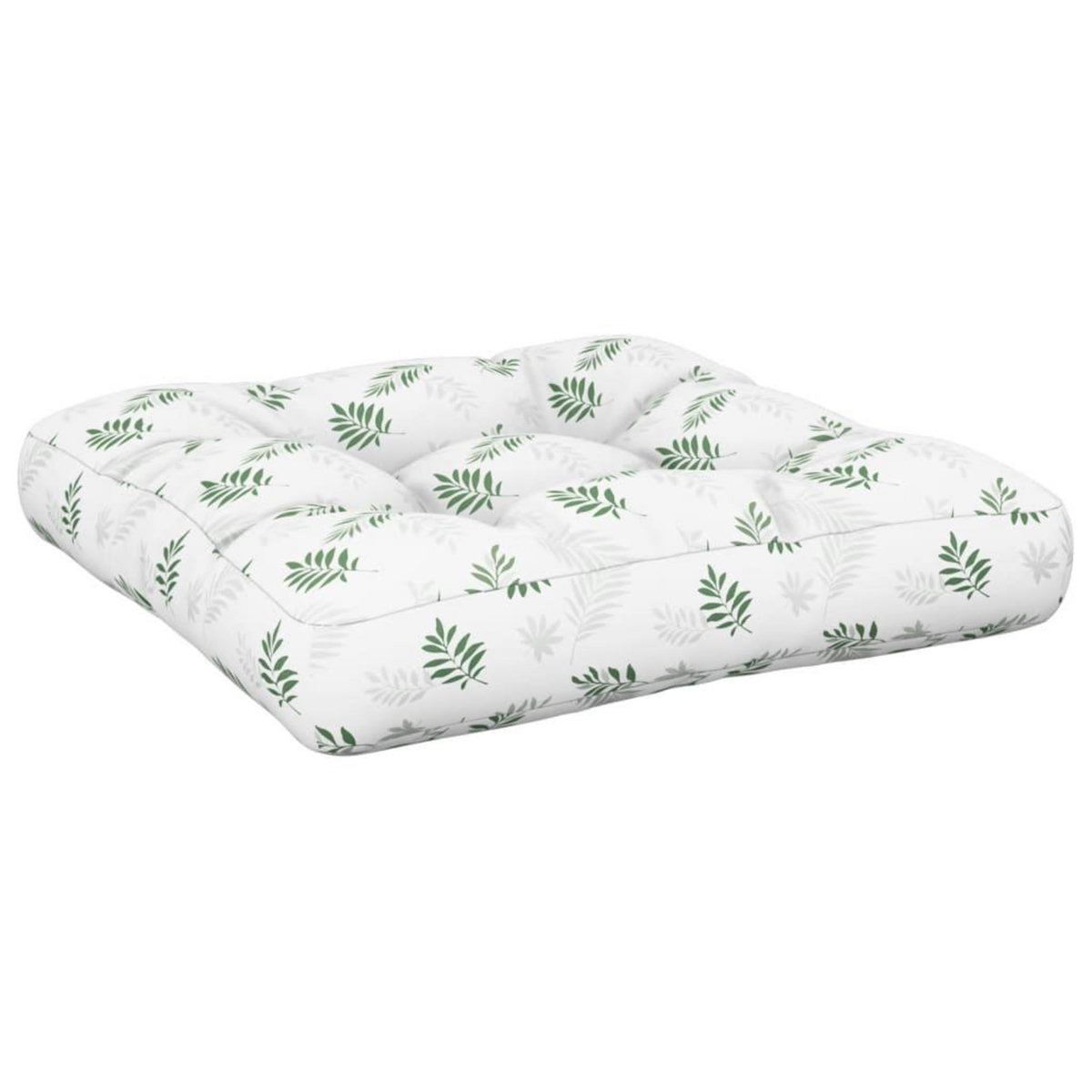 VIDAXL Coussin de palette a motif de feuilles 60x61,5x10 cm tissu