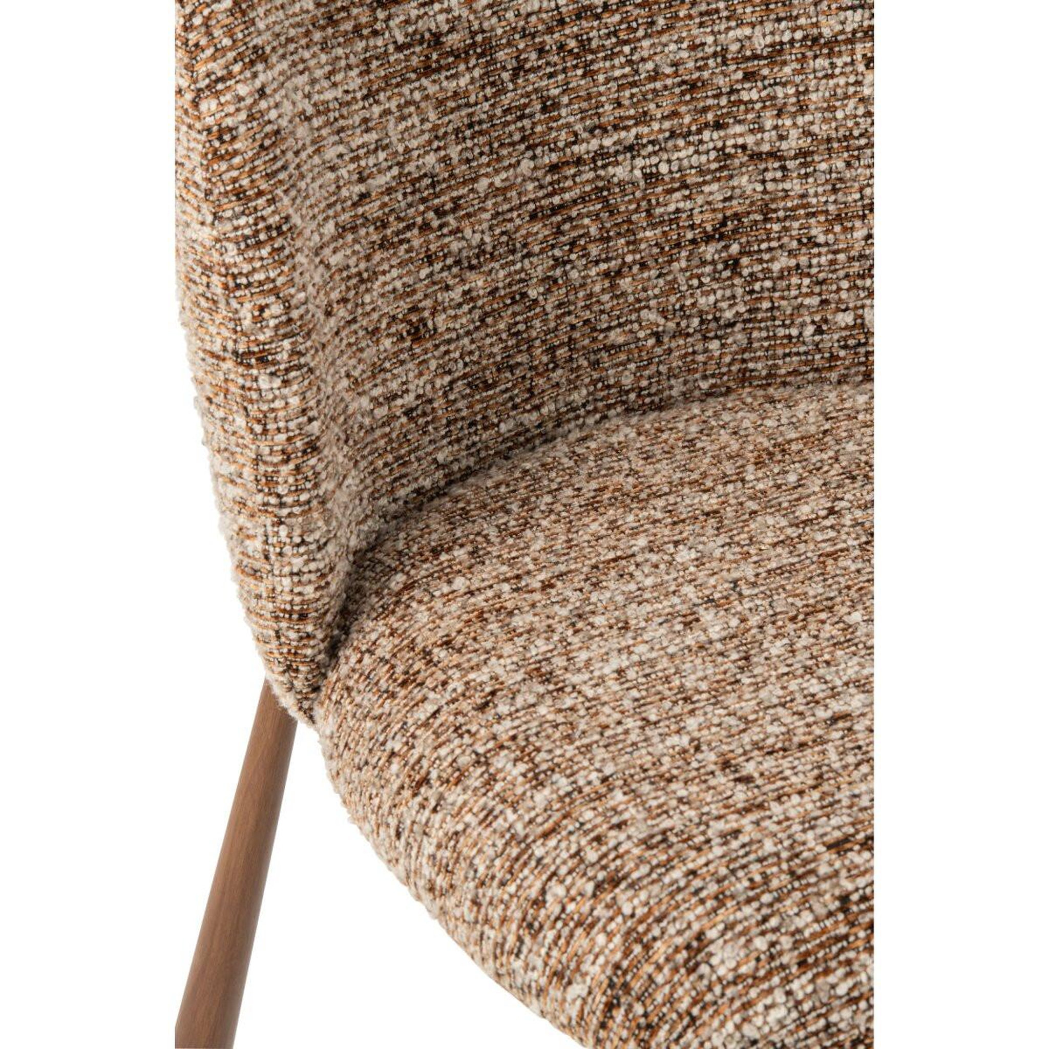 Voir la diapositive 5 : J-LINE Chaise design en tissu  thilde  73cm marron