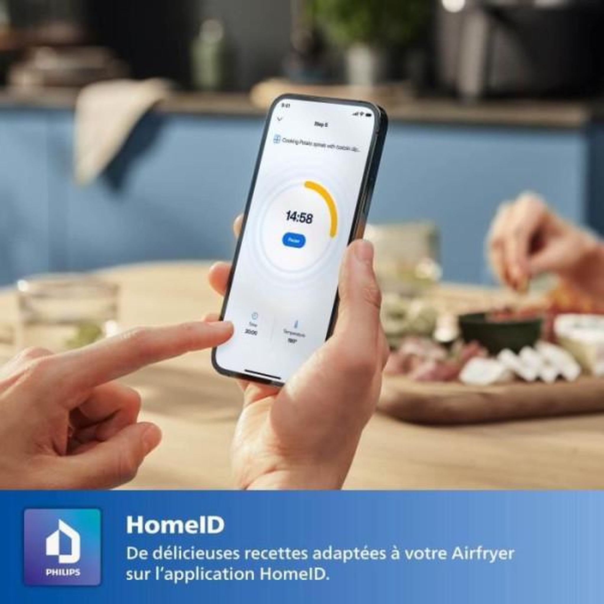 Voir la diapositive 6 : Philips Airfryer HD9285/93 friteuse sans huile connectée Noir, Série 5000 7.2L