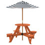 Voir la diapositive 5 : VIDAXL Table de pique-nique pour 4 enfants avec parasol rond sapin