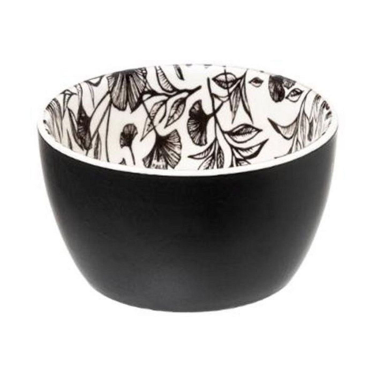 SECRET DE GOURMET Set Apéritif 4 Pièces  White Floral  31cm Noir
