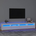 VIDAXL Meuble TV avec lumieres LED Blanc 240x35x40 cm