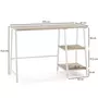 VS VENTA-STOCK Bureau Lisboa Blanc, Table pour PC, Style Industriel, 105 cm Longueur