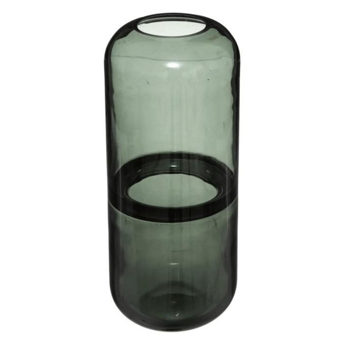 ATMOSPHERA Vase Rond Design en Verre  Line  25cm Gris