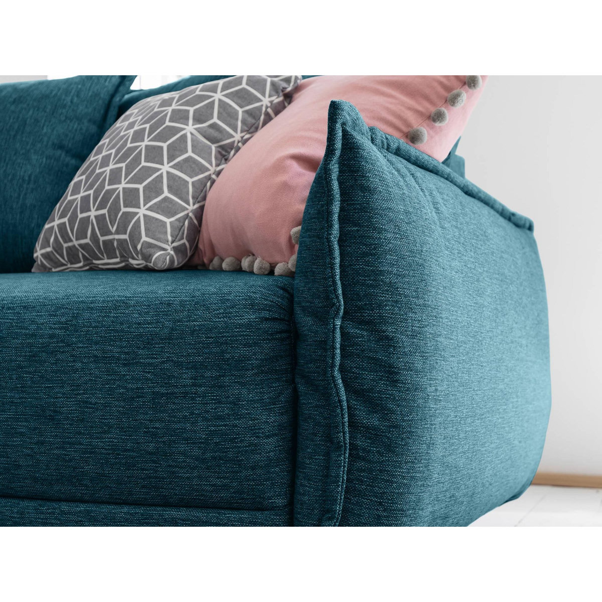 BEST MOBILIER Lena - canapé d'angle convertible - avec coffre - style scandinave - 5 places - droit