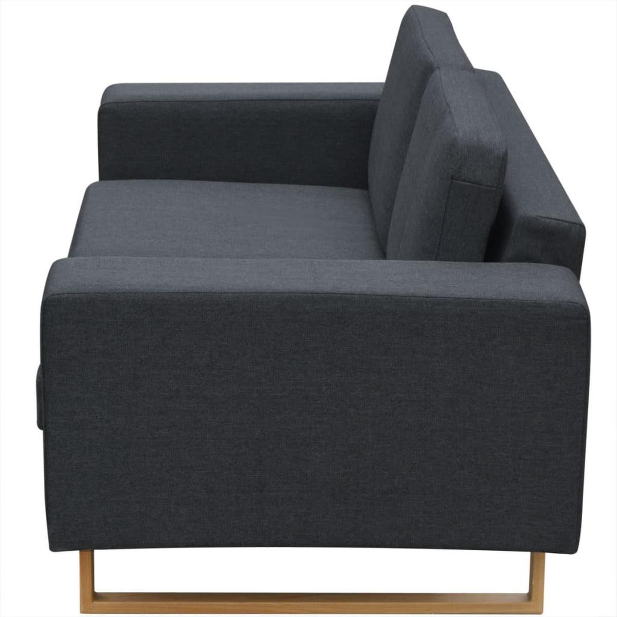 Voir la diapositive 3 : VIDAXL Canape a 2 places Tissu Gris fonce