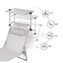Voir la diapositive 4 : SOBUY SoBuy - Chaise Longue Réglable Pare-Soleil - Fonctionnel - OGS48