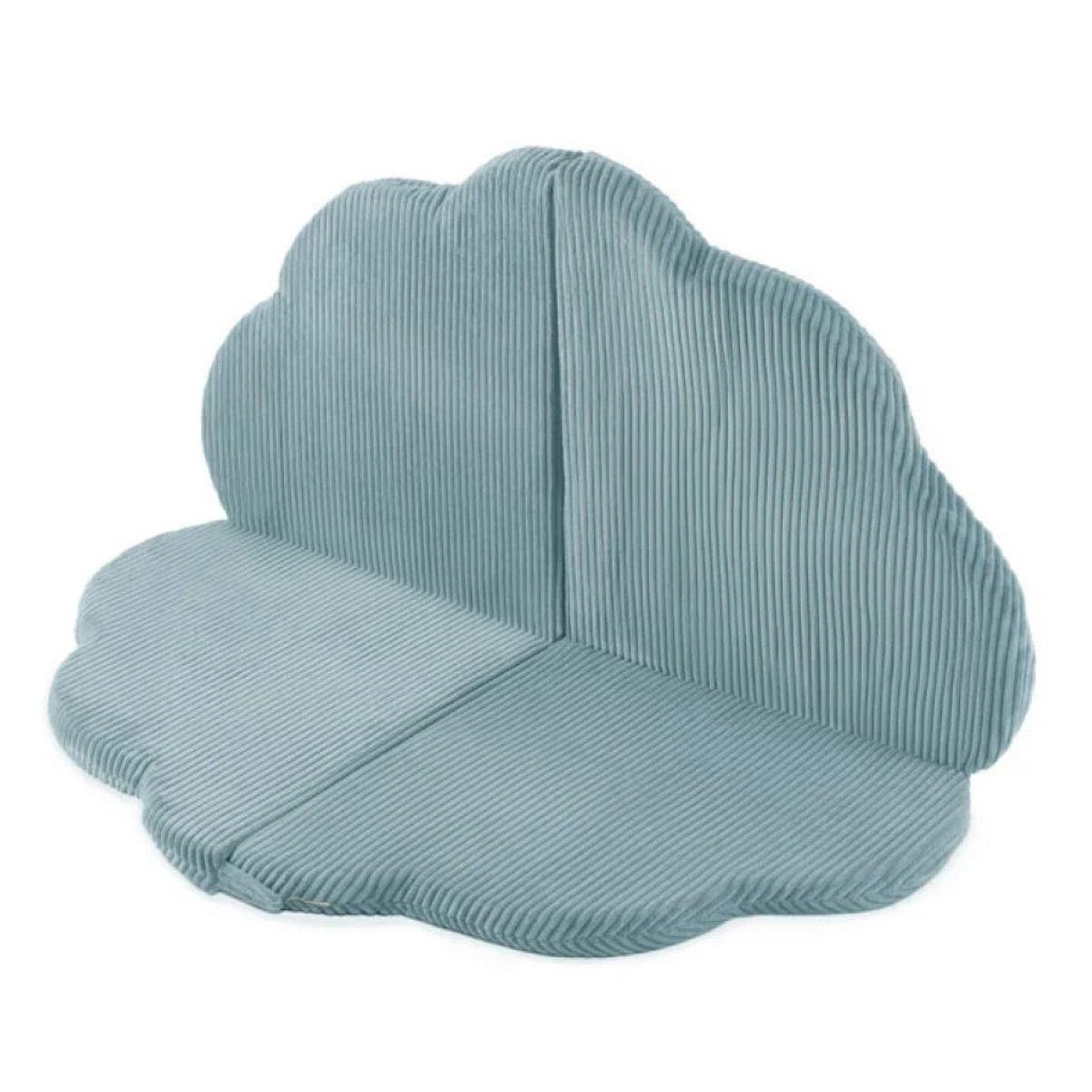 Voir la diapositive 2 : PLUSH NEST Tapis fleur 115x115x5 cm velours côtelé bleu