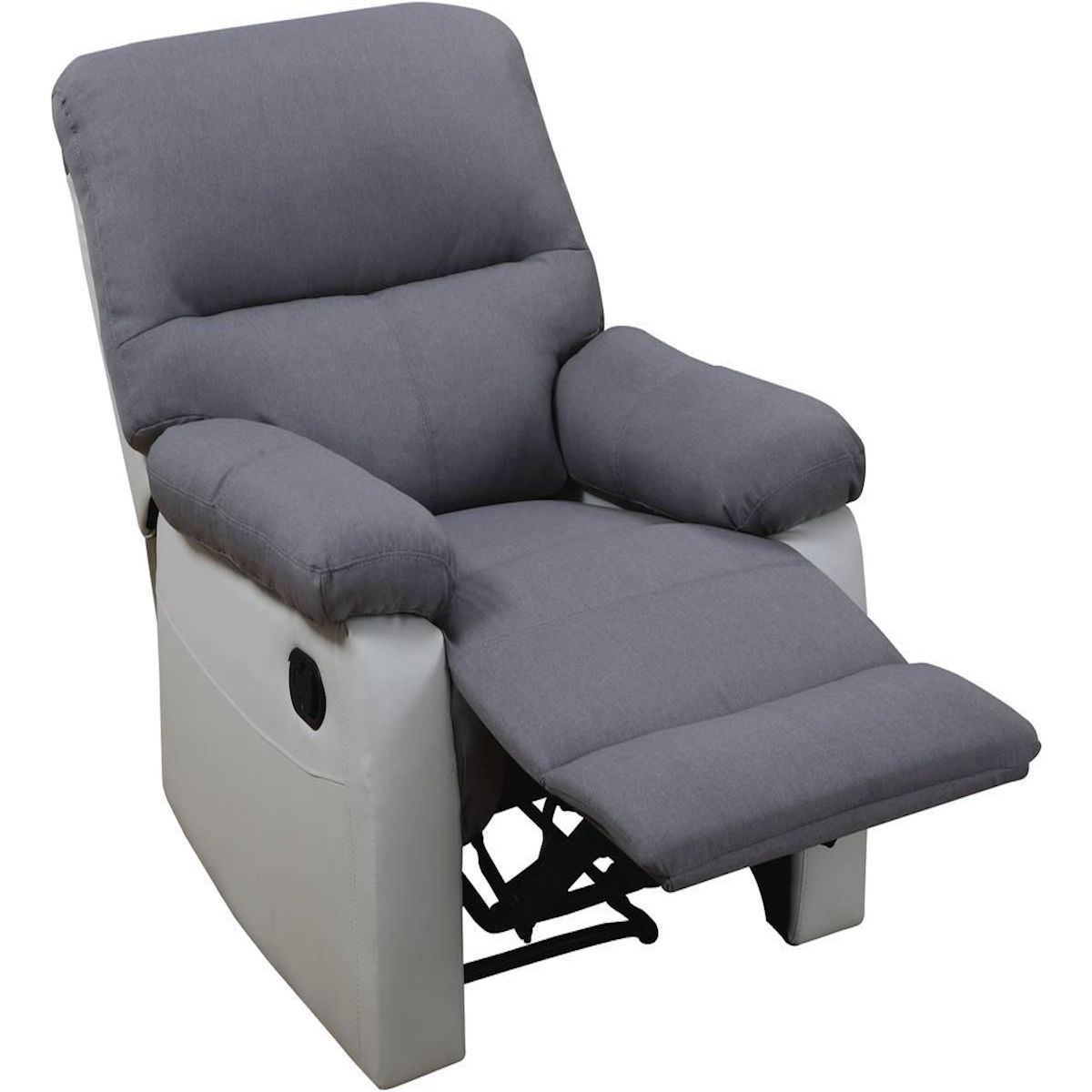 Habitat et Jardin Fauteuil relax  Lincoln  - 90 x 89 x 103 cm - Blanc/Gris clair