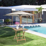 Voir la diapositive 2 : OUTSUNNY Table de jardin camping pliable plateau à lattes dim. 70L x 70l x 70H cm espace parasol bois sapin pré-huilé