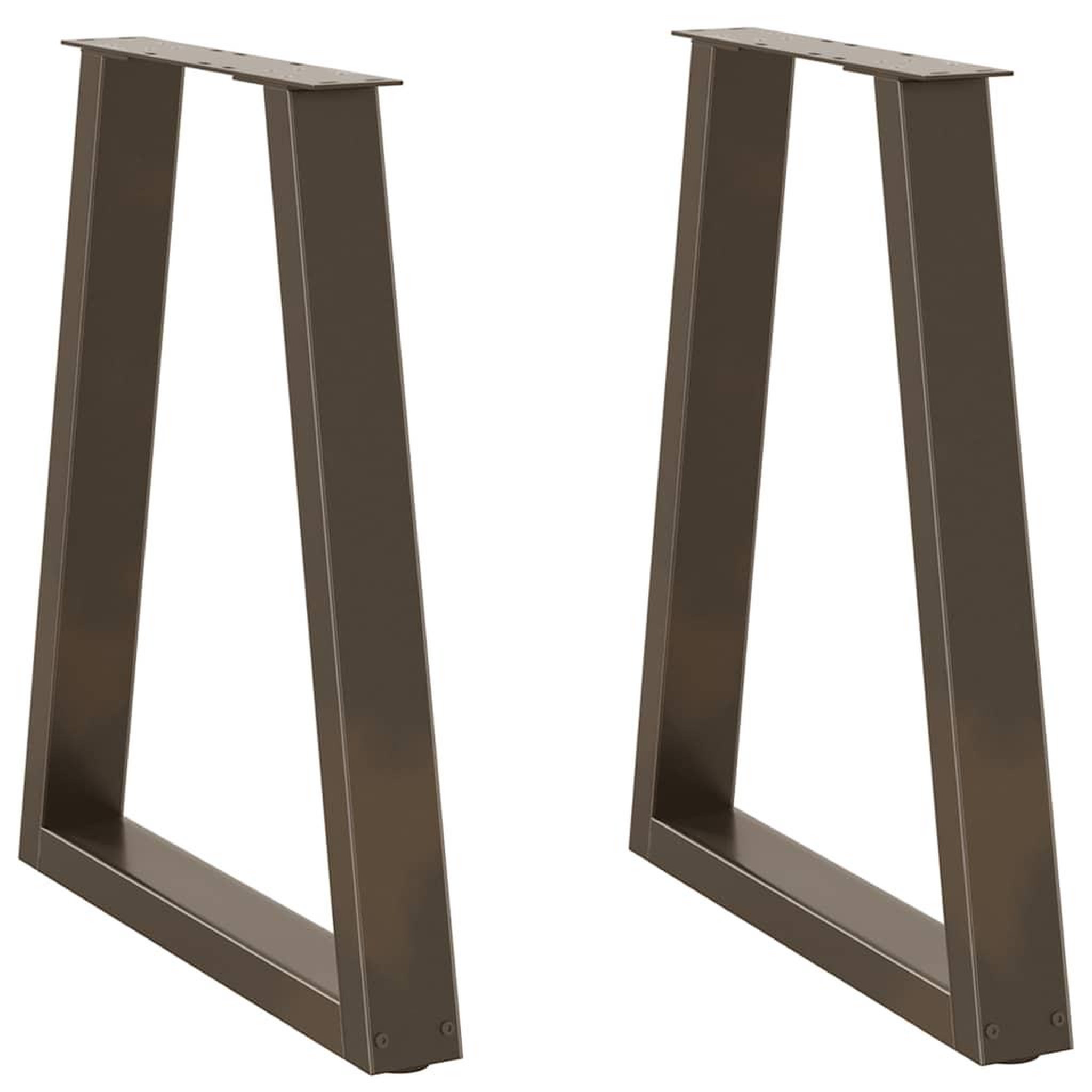 VIDAXL Pieds de table a manger forme V 2 pcs acier naturel acier