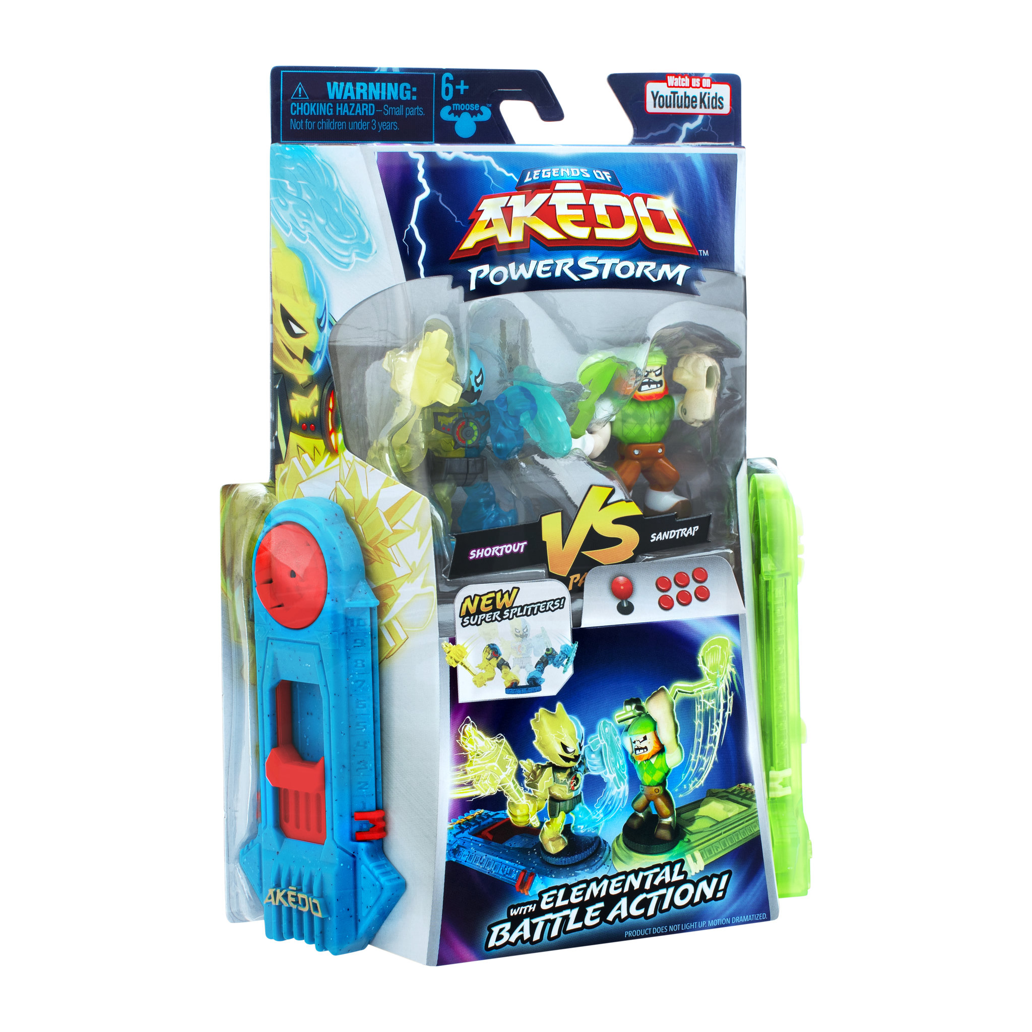 Voir la diapositive 2 : MOOSE TOYS Pack Figurines Akedo PowerStorm Shortout vs Sandtrap