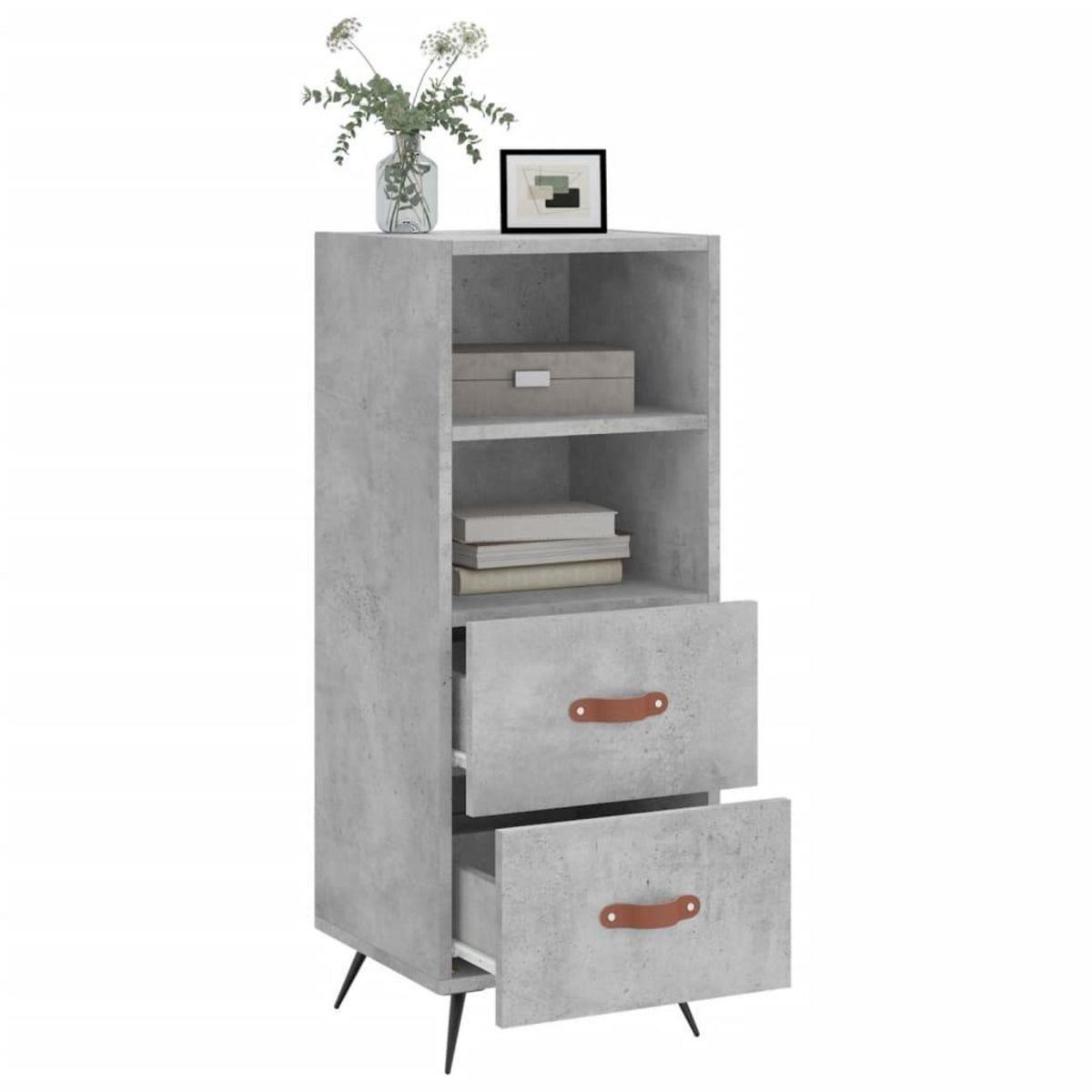 VIDAXL Buffet Gris beton 34,5x34x90 cm Bois d'ingenierie