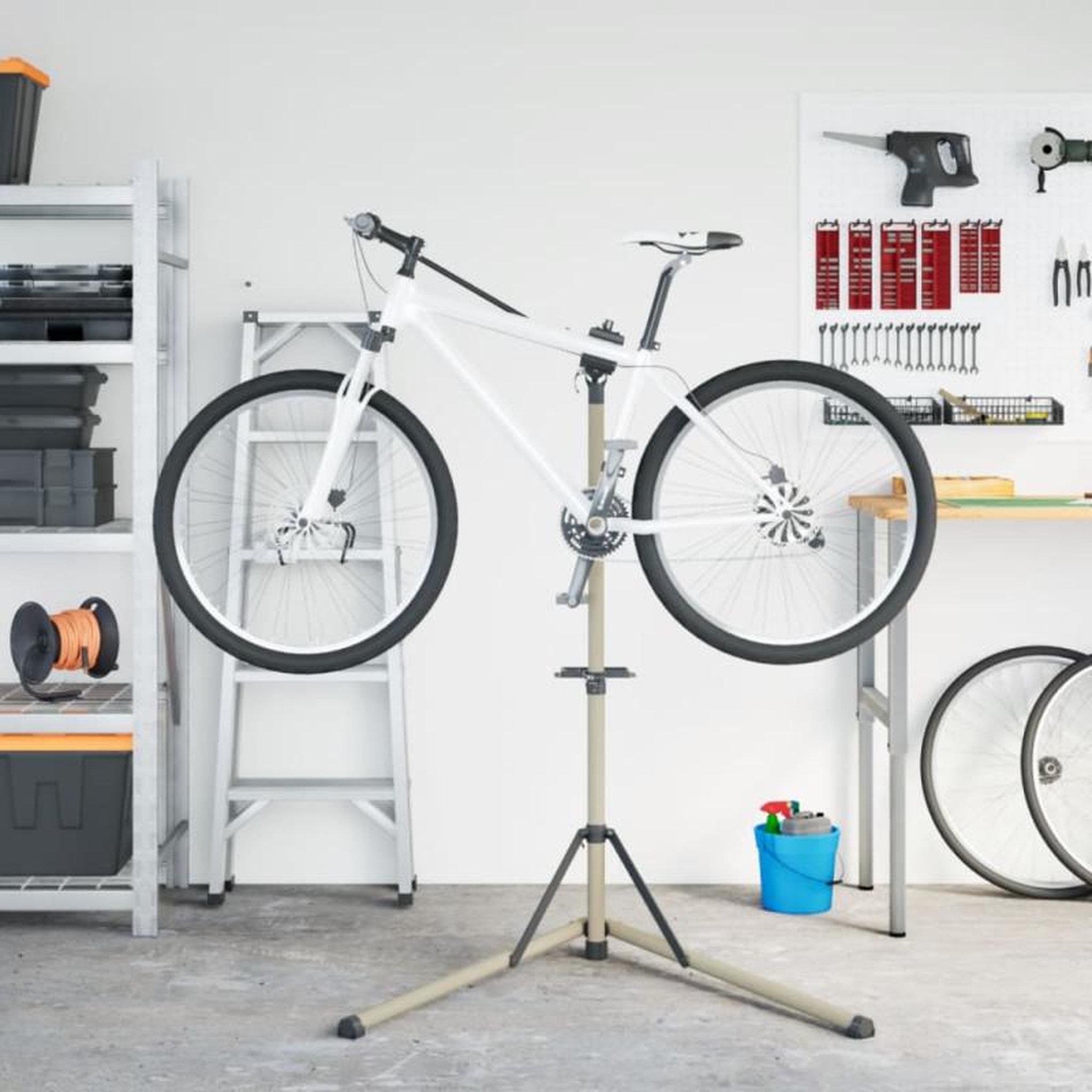 Voir la diapositive 3 : VIDAXL Support de réparation de vélo pliable réglable 102 160 cm