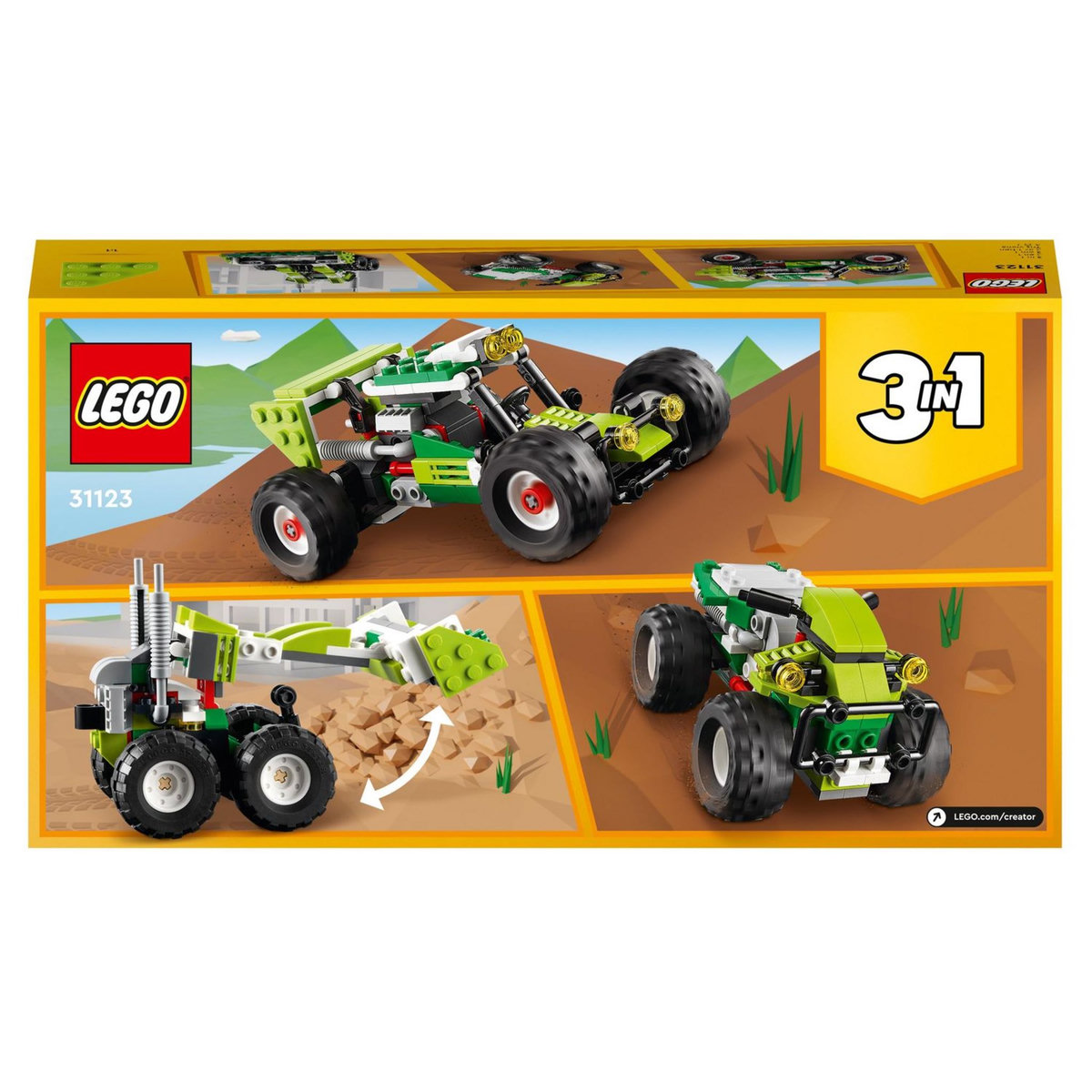 LEGO Creator 31123 Le Buggy Tout-Terrain,  Jouet de Voiture 3 en 1, Jouet Pour Enfants 