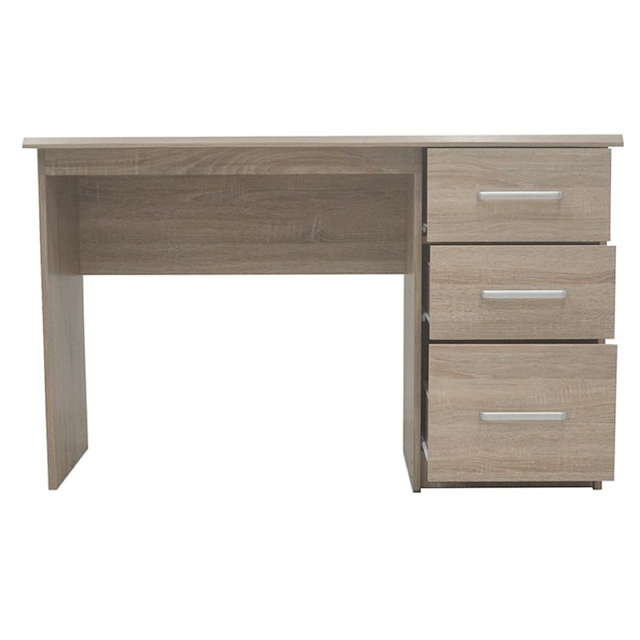 Voir la diapositive 6 : JLC KREATION Bureau moderne 3 tiroirs 120cm couleur bois otara
