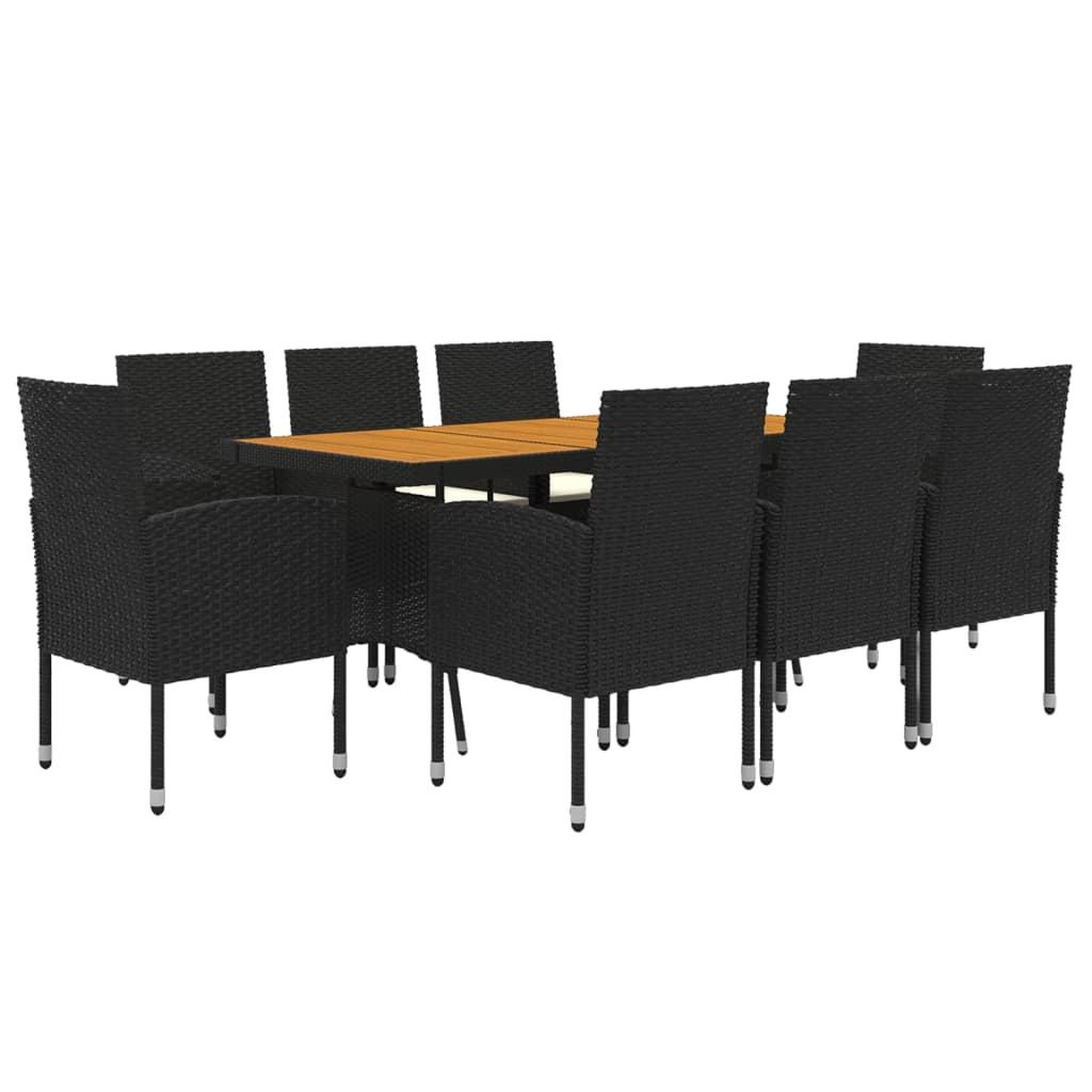 Voir la diapositive 3 : VIDAXL Ensemble a manger d'exterieur 9 pcs Resine tressee Noir