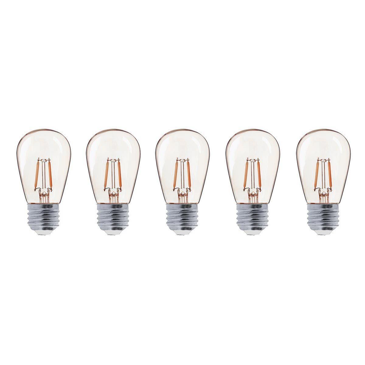 Lumisky Lot de 5 ampoules vintages PARTY BULB FILAMENT Blanc Aluminium E27