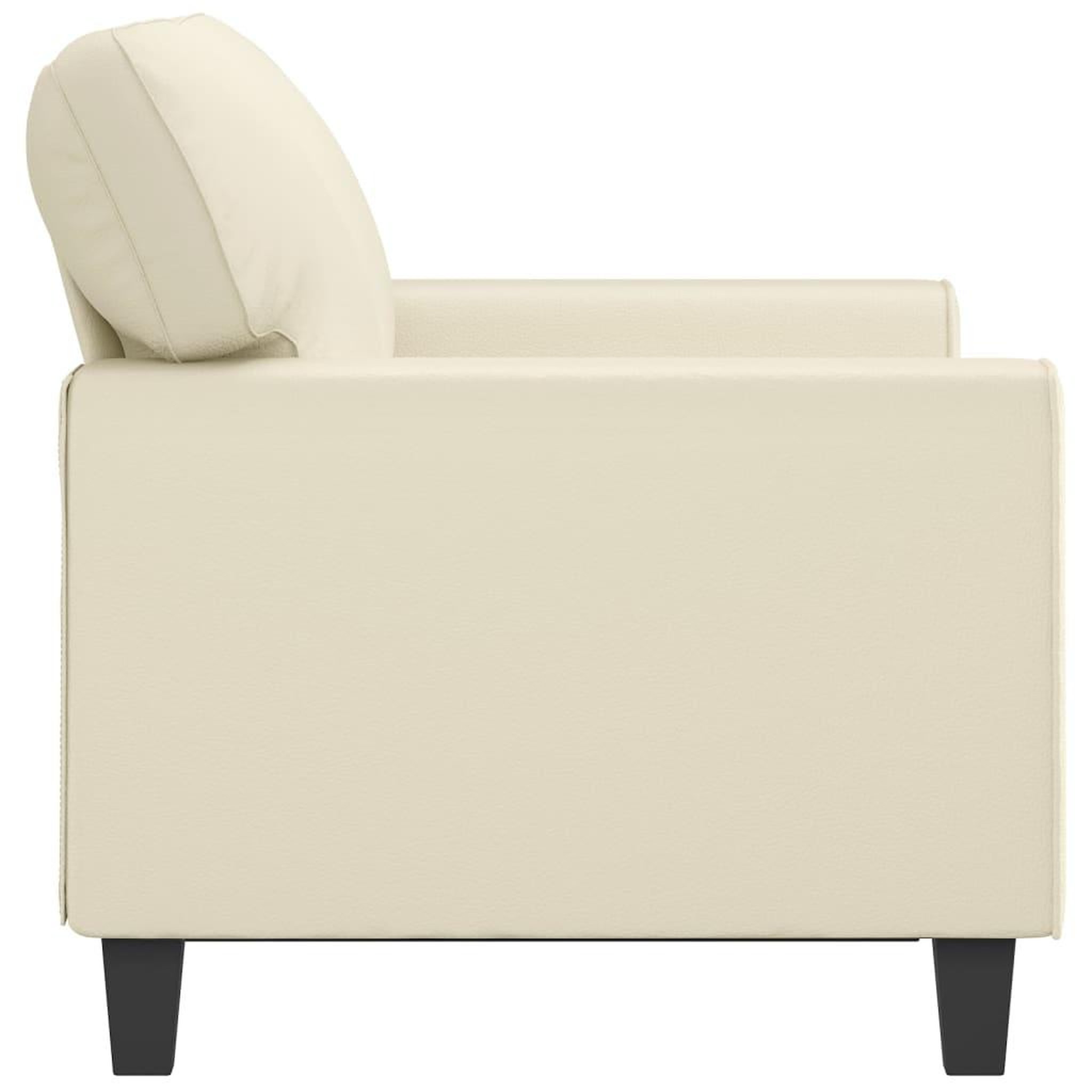 Voir la diapositive 4 : VIDAXL Canape a 2 places Creme 120 cm Similicuir