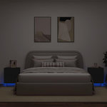 VIDAXL Armoires de chevet et lumieres LED 2 pcs noir bois d'ingenierie