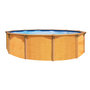Voir la diapositive 2 : trigano Piscine ronde métal hors sol aspect bois 4,90 x 1,32 m OSMOSE