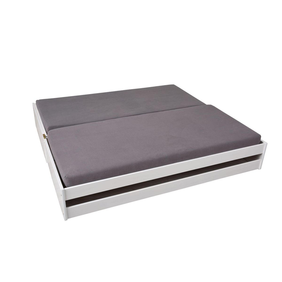 Lit banquette gigogne en pin massif 3 couchages  90x200cm BLANDINE