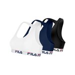 FILA Lot de 3 Brassières coton femme FU6042C Uni. Coloris disponibles : Noir