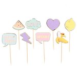 Paris Prix Lot de 8 Piques Décoratifs  Party  11cm Multicolore