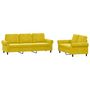 Voir la diapositive 2 : VIDAXL Ensemble de canapes 2 pcs avec coussins Jaune Velours