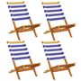 Voir la diapositive 2 : VIDAXL Chaises de jardin pliantes lot de 4 tissu et bois massif