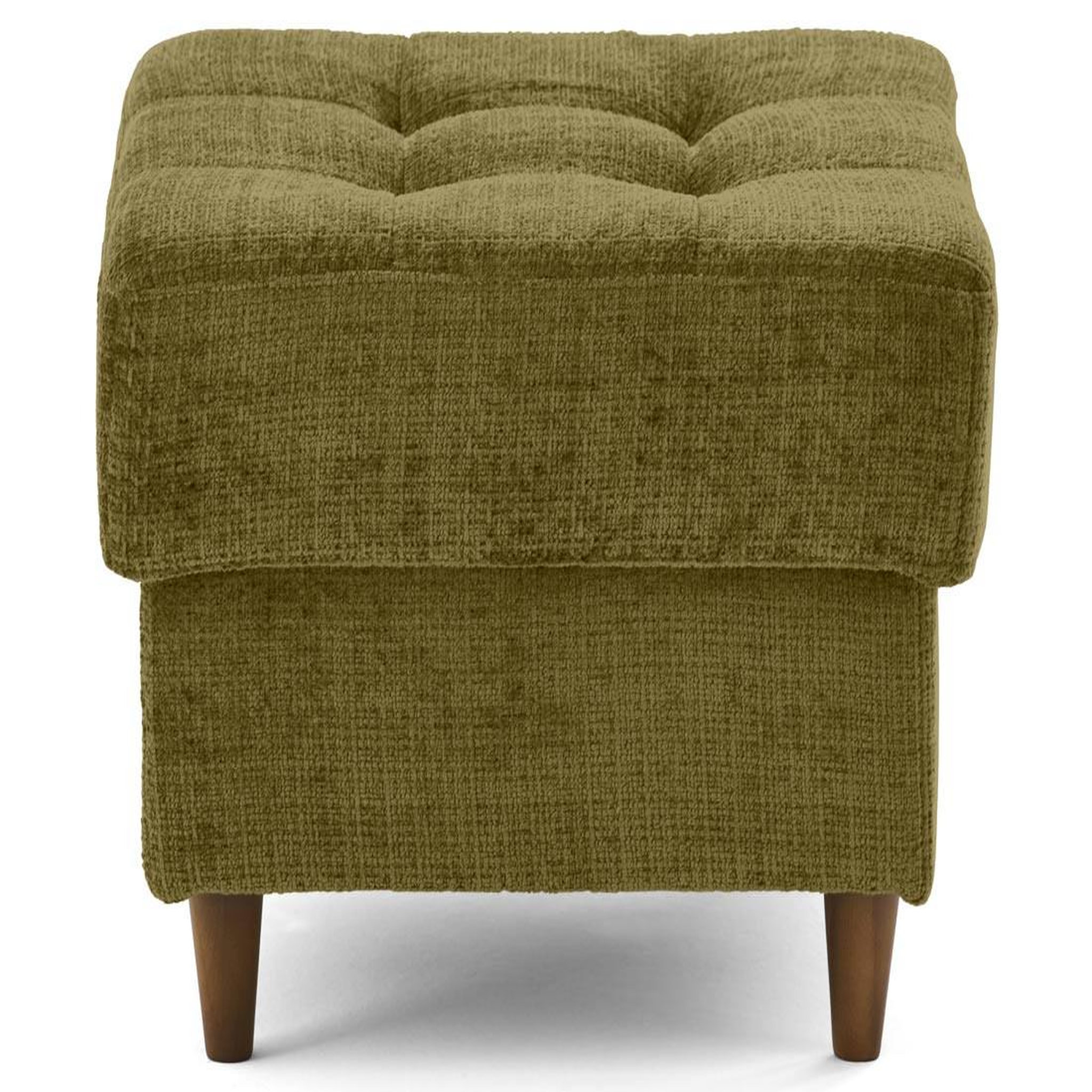 Voir la diapositive 1 : BEST MOBILIER Anna - pouf en velours texturé - pieds en bois