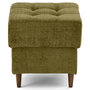 Voir la diapositive 1 : LISA DESIGN Anna - pouf en velours texturé - pieds en bois