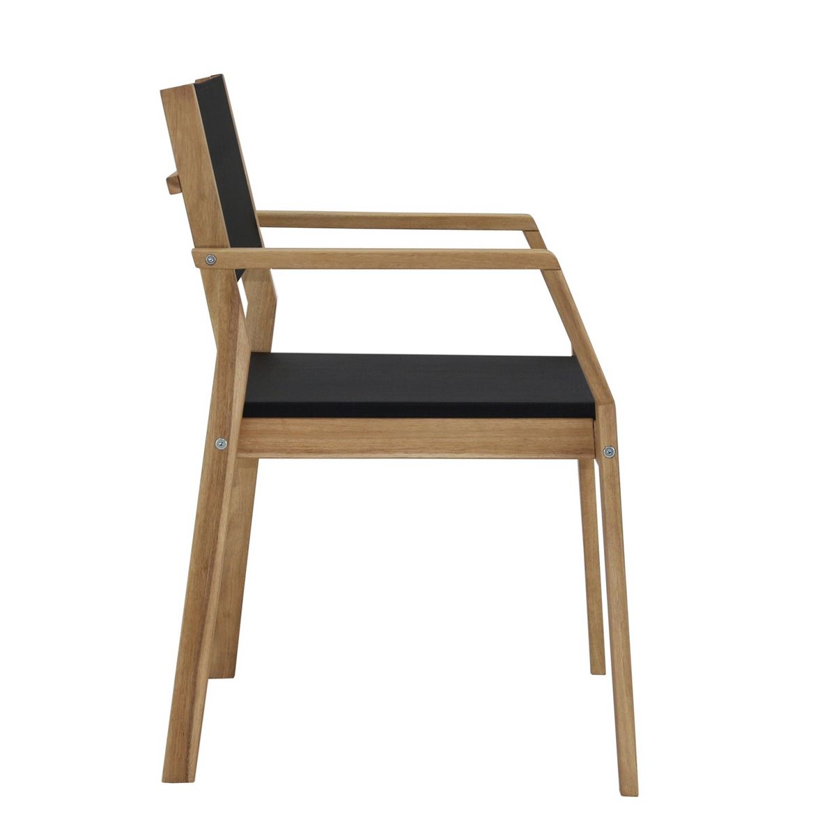 GARDENSTAR Fauteuil de jardin en bois d'accacia et textilène