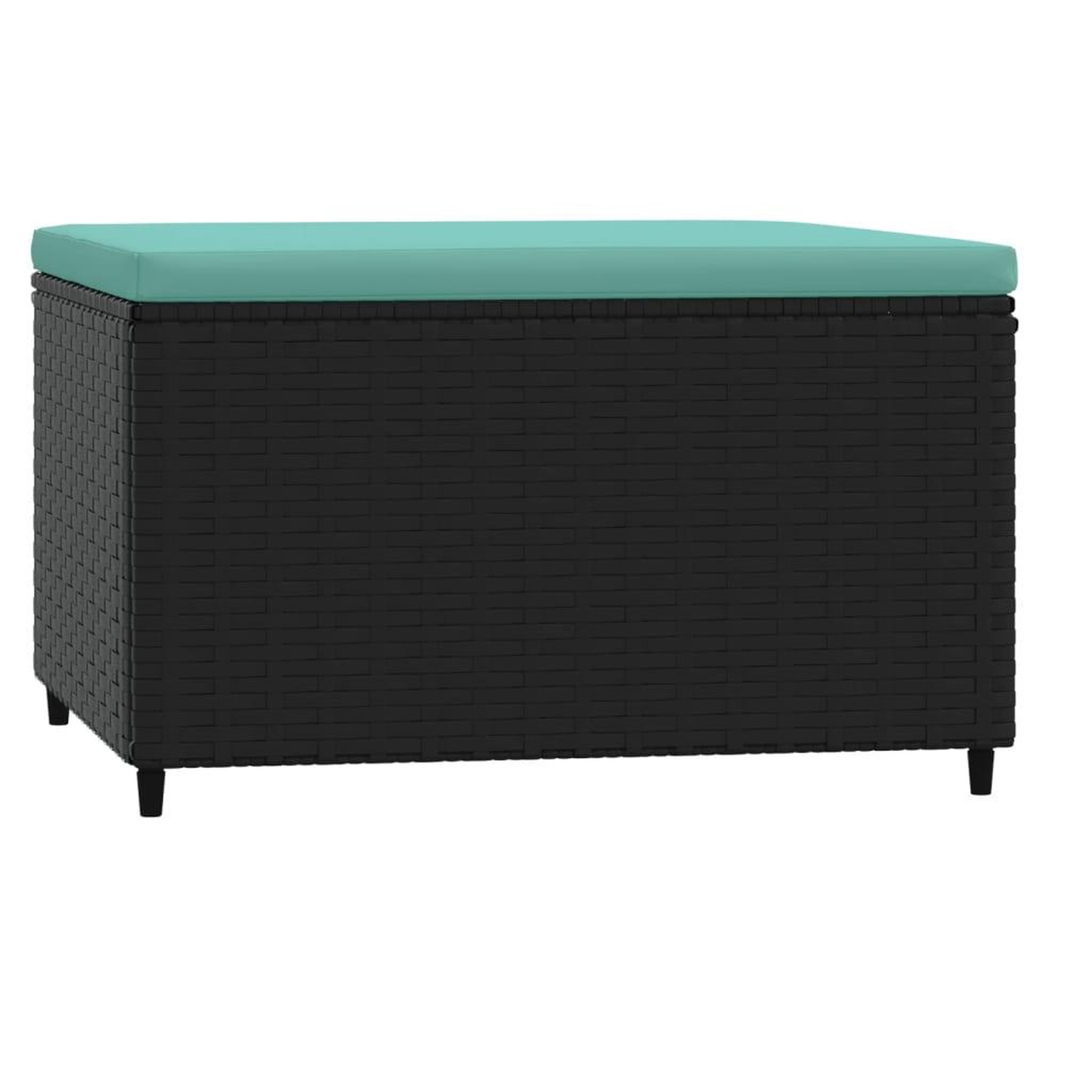Voir la diapositive 5 : VIDAXL Repose-pieds de jardin et coussins lot de 2 noir resine tressee