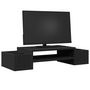 Voir la diapositive 3 : VIDAXL Support de moniteur avec rangement noir bois d ingénierie
