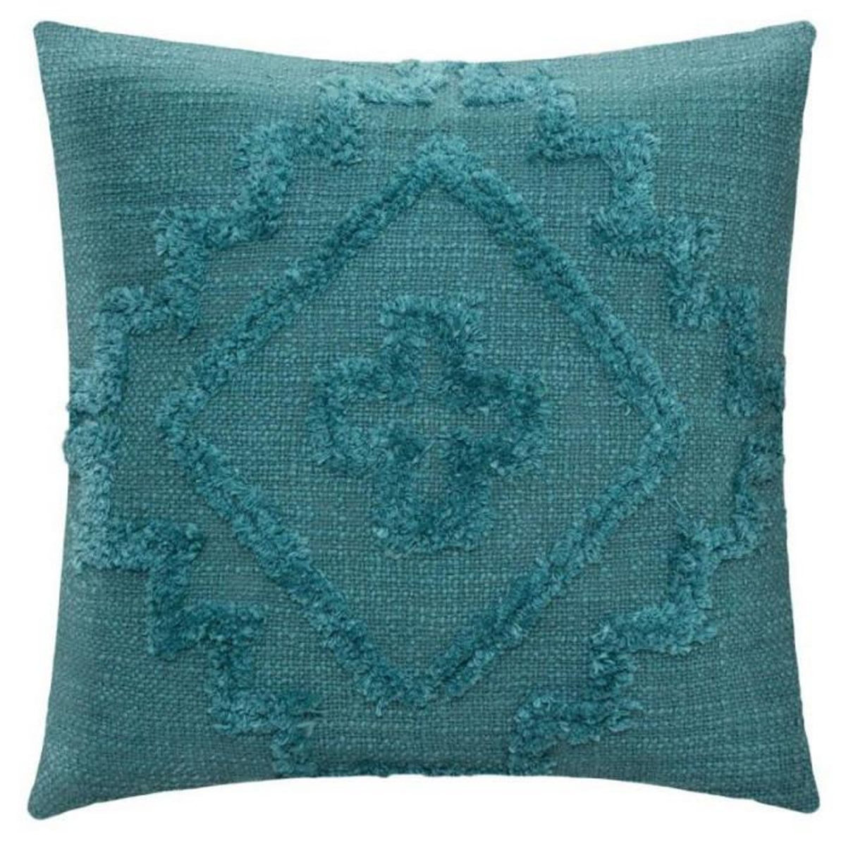 ATMOSPHERA Coussin Déco Tufté  Inca  40x40cm Bleu Canard