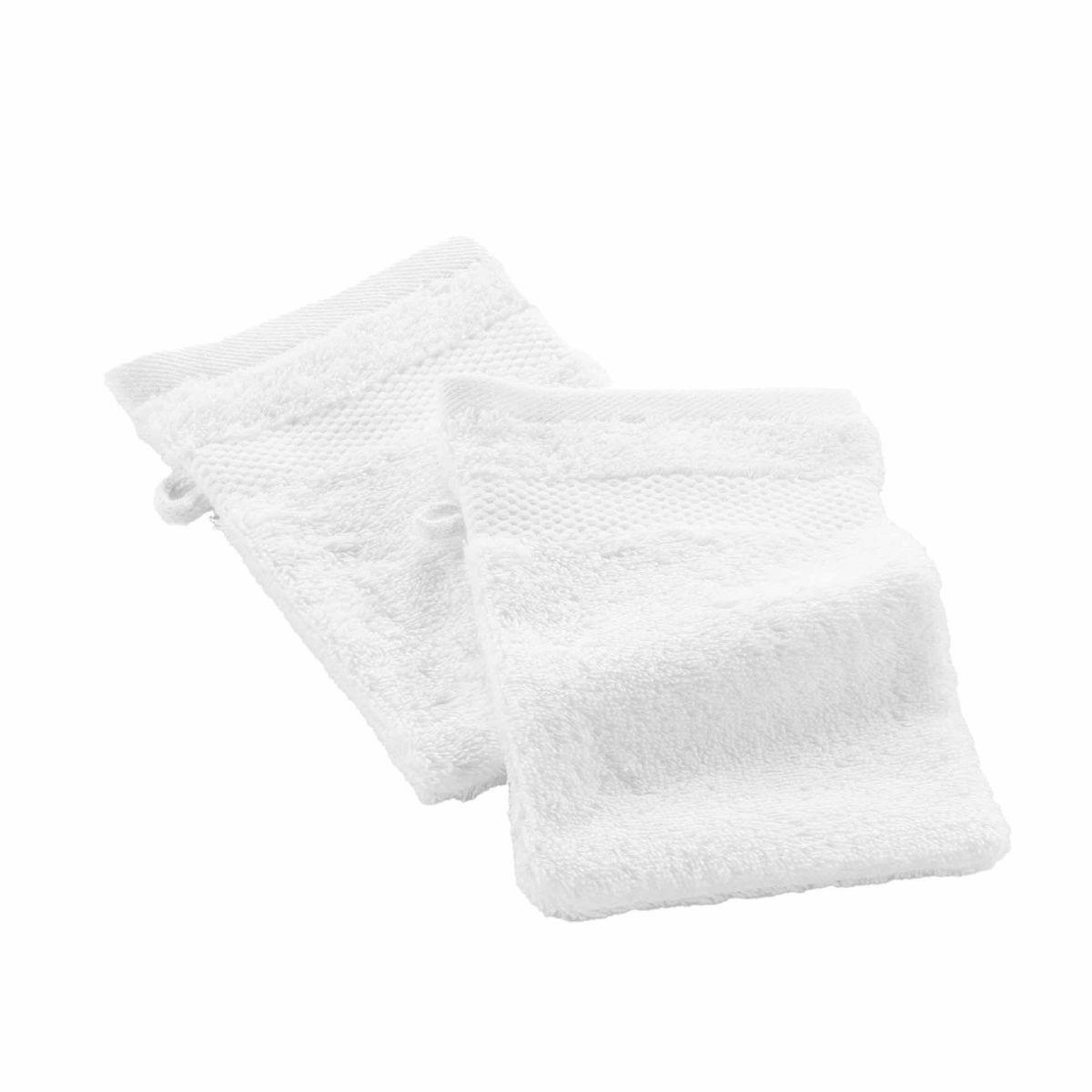 Douceur d'Intérieur Lot de 2 gants de toilette  elegance  15x21cm blanc