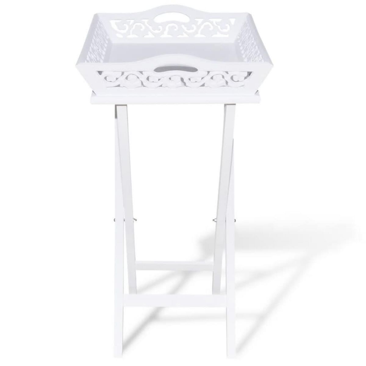 VIDAXL Table d'appoint avec plateau Blanc