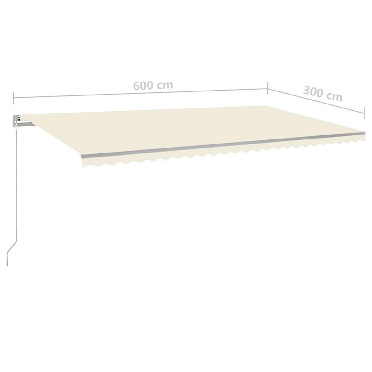 VIDAXL Auvent automatique capteur de vent/LED 6x3 m Creme