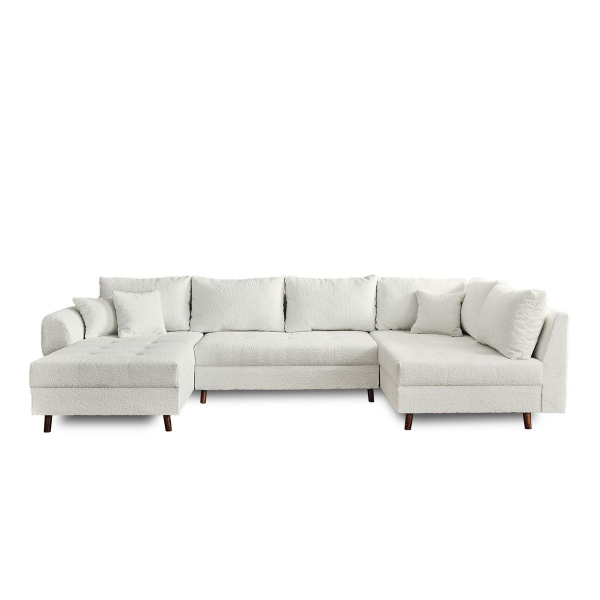 LISA DESIGN Rune - canapé panoramique d'angle droit - 7 places - en tissu bouclette