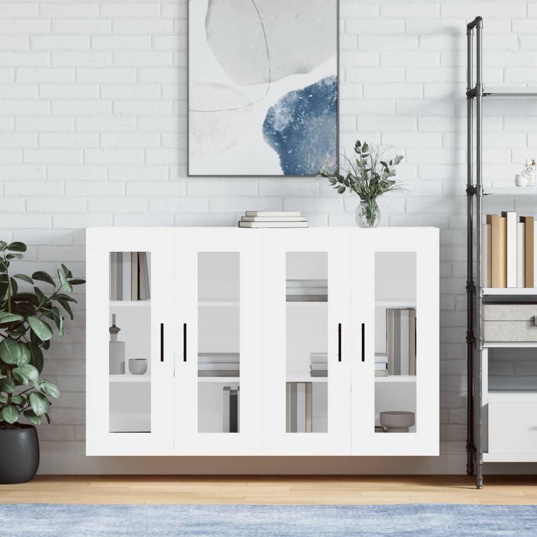 VIDAXL Armoires murales 2 pcs blanc bois d'ingenierie