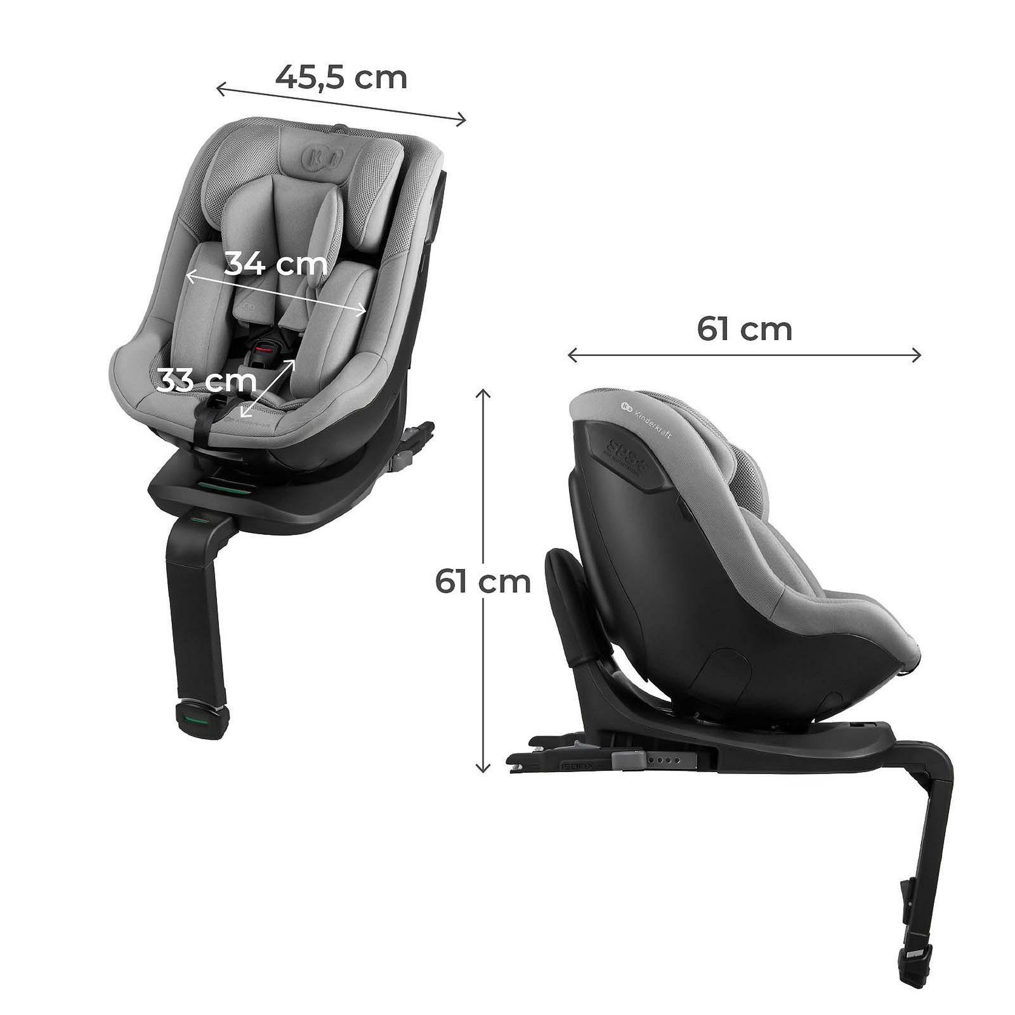 Voir la diapositive 6 : KINDERKRAFT Siège auto i-size avec rotation 360°, sécurité renforcée nouveau tissu