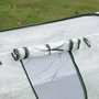 Voir la diapositive 4 : OUTSUNNY Mini serre pop-up de jardin - serre à tomates - 4 fenêtres + 4 portes zippées enroulable - dim. 2,4L x 1,2l x 0,75H m - sac transport inclus - PE blanc vert