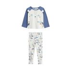 Petit Béguin Pyjama enfant 2 pièces avec pieds retroussables Mexico. Coloris disponibles : Bleu