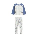 Petit Béguin Pyjama enfant 2 pièces avec pieds retroussables Mexico. Coloris disponibles : Bleu